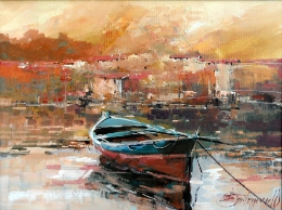 Branko Dimitrijevic, Boat, Oil on canvas, 30x40cm