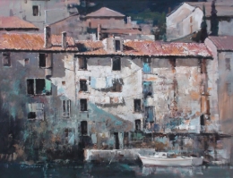 Branko Dimitrijevic, City Scene, Oil on canvas, 70x100cm