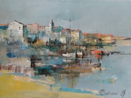 Branko Dimitrijevic, City View, Oil on canvas, 30x40cm