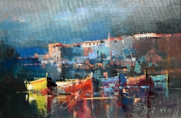 branko-dimitrijevic-night-scene-oil-on-canvas-20x30cm