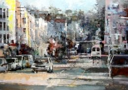 Banko Dimitrijevic, Street, Oil on canvas, 70x50cm