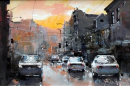 Banko Dimitrijevic, The end of the Day, Oil on canvas, 20x30cm