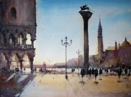 dusan-djukaric-sun-in-venice-watercolour-75x55cm