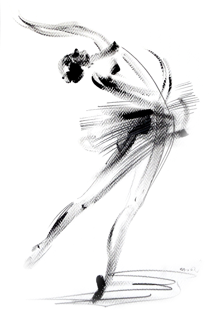 Душан Rajsic - балерина, смешанная техника, 50x35cm