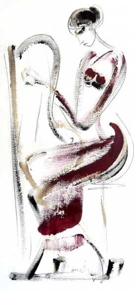 dusan-rajsic-harp-mixed-media-40x20cm
