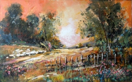 Ivan Stojanovic, Meadow, Oil on canvas, 50x80cm