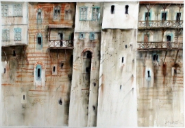 silva-vujovic-monastery-walls-watercolour-40x55cm