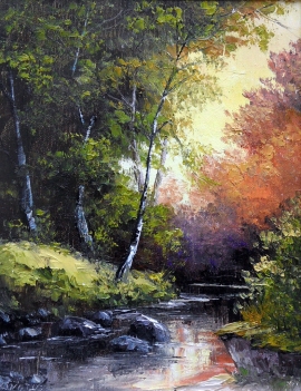 Zoran Zivotic, Forest, Oil on canvas, 30x20cm
