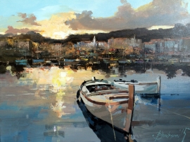 Branko Dimitrijevic, Croatian Sunset, Oil on canvas, 45x65cm, £680