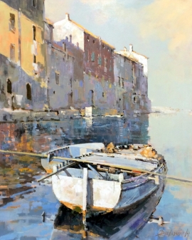 Branko Dimitrijevic, Boat in Rovinj, Oil on canvas, 95x75cm, £1650