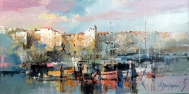 Branko Dimitrijevic, Croatian Coast, Oil on canvas, 20x40cm