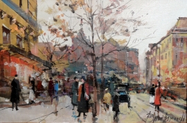 Branko Dimitrijevic, Autumn, Oil on canvas, 20x30cm, £260