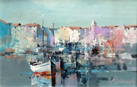 Branko Dimitrijevic, Blue Sea, Oil on Canvas, 20x30cm, £260
