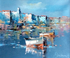 Branko Dimitrijevic, Blue Sea, Oil on Canvas, 25x30cm, £280