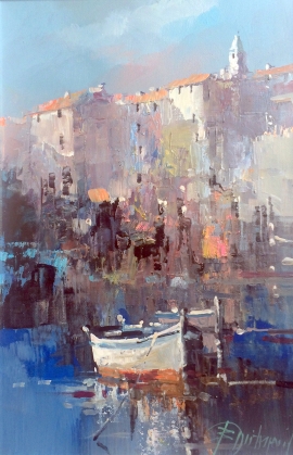 Branko Dimitrijevic, Boat, Oil on canvas, 30x20cm