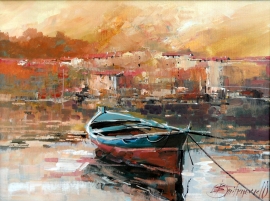 Branko Dimitrijevic, Boat, Oil on canvas, 30x40cm, £330