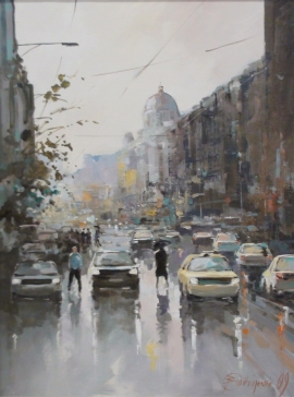 Branko Dimitrijevic, Boulevard, Oil on canvas, 60x45cm