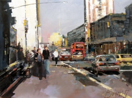 Branko Dimitrijevic, City, Oil on canvas, 45x65cm, £650