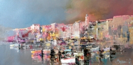 Branko Dimitrijevic, City on the Coast, Oil on canvas, 40x80cm, £730