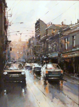 Branko Dimitrijevic, City Rush, Oil on canvas, 60x45cm, £650