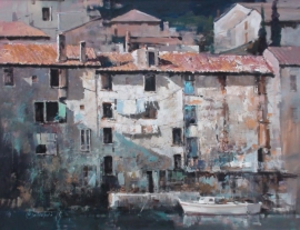 Branko Dimitrijevic, City Scene, Oil on canvas, 70x100cm