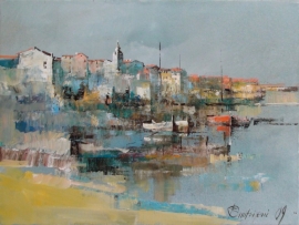 Branko Dimitrijevic, City View, Oil on canvas, 30x40cm