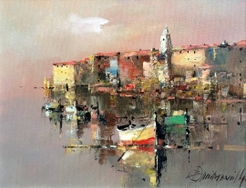 Branko Dimitrijevic, Croatian Coast, Oil on Canvas, 25x20cm