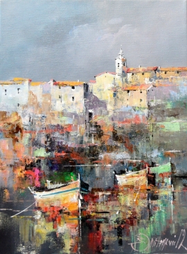 Branko Dimitrijevic, Croatian Coast, Oil on canvas, 40x30cm