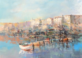 Branko Dimitrijevic, Croatian Coast, Oil on Canvas, 70x100cm, £1800