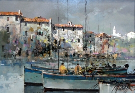 Branko Dimitrijevic, Fishermen, Oil on Canvas, 70x100cm, £1450