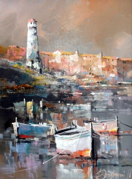 Branko Dimitrijevic, Lighthouse, Oil on canvas, 40x30cm