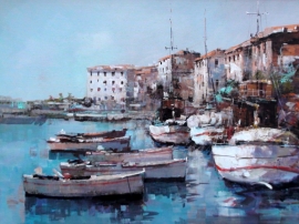 Branko Dimitrijevic, Marina, Oil on canvas, 45x60cm