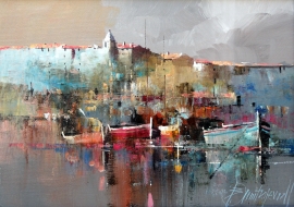 Branko Dimitrijevic, Night, Oil on canvas, 25x35cm