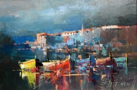 Branko Dimitrijevic, Night Scene, Oil on canvas, 20x30cm