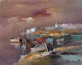 Branko Dimitrijevic, On the coast, Oil on canvas, 20x30cm