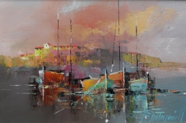 Branko Dimitrijevic, Storm, Oil on canvas, 20x30cm