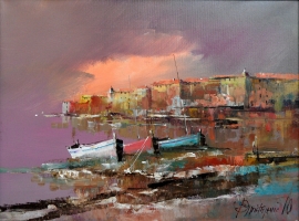 Branko Dimitrijevic, Storm, Oil on canvas, 30x40cm, £330