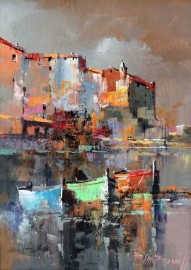Branko Dimitrijevic, Storm, Oil on canvas, 35x25cm