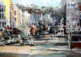 Branko Dimitrijevic, Street, Oil on canvas, 70x50cm, £730