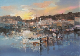 Branko Dimitrijevic, Sunset, Oil on canvas, 25x35cm