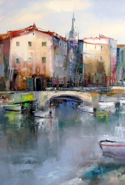 Dejan Slepcevic, Bridge, Oil on canvas, 50x60, £650