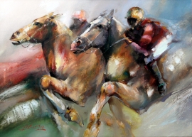 Dejan Slepcevic, Race, Oil on canvas, 70x100cm, £1650