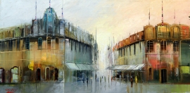 Dejan Slepcevic, Street, Oil on canvas, 20x40cm, £265