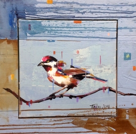 Dragan Petrovic Pavle, Sparrow, Oil on canvas, 42x42cm, £440