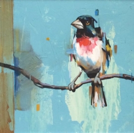 Dragan Petrovic Pavle, Sparrow, Oil on Canvas, 40x40cm