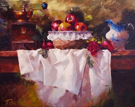 Dragan Petrovic Pavle, Apples, Oil on canvas, 45x55cm