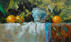 Dragan Petrovic Pavle, Oranges, Oil on canvas, 40x65cm