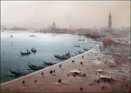 Dusan Djukaric, Beautiful Venice, Watercolour, 74x54cm