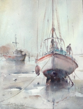 Dusan Djukaric, Morning in Norfolk, Watercolour, 45x35cm