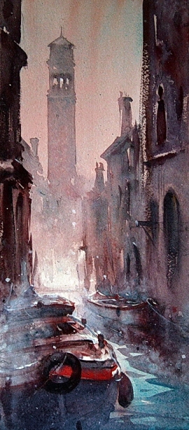 Dusan Djukaric, Morning in Venice, Watercolour, 40x30cm